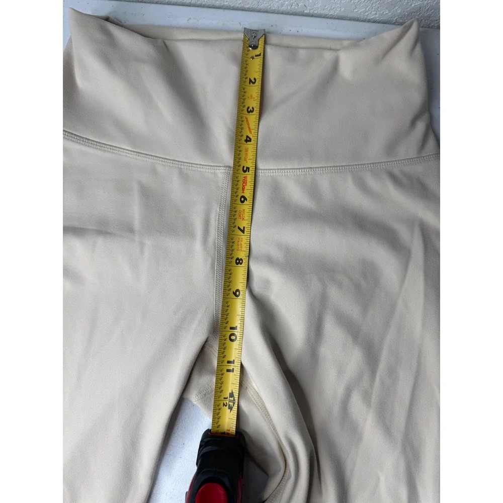 Fabletics PureLuxe High Waisted‎ Leggings Cream Beige Tan Yoga Pants Women Small